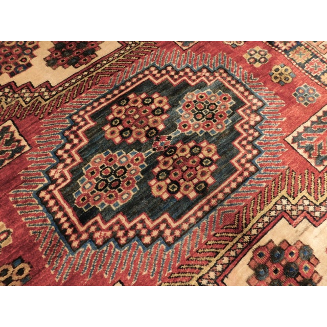 Vintage Hand Knotted Vegetable Dye Royal Choi Afghan Area Rug. 5'2"x 6'4" For Sale - Image 4 of 15