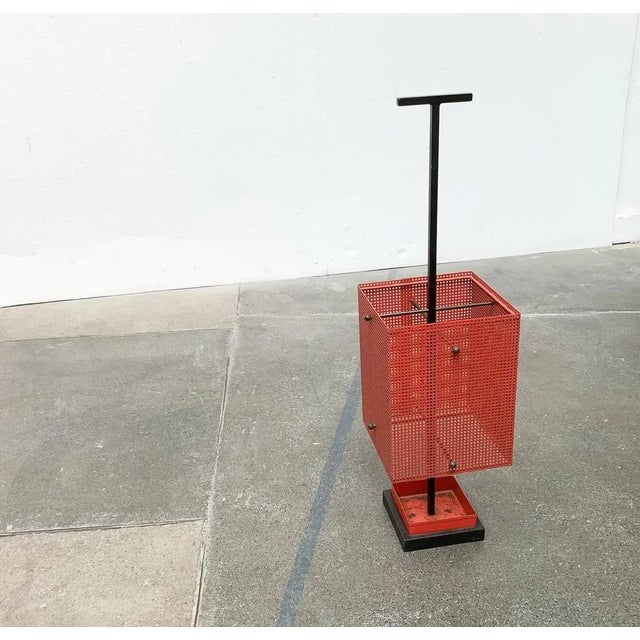 Minimalist Perforated Steel Umbrella Stand, 1960s For Sale - Image 16 of 18
