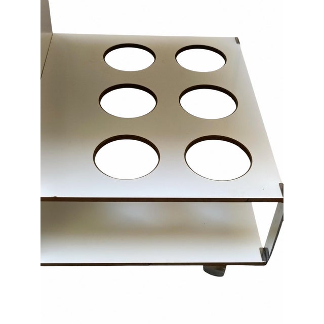 Chrome and White Laminate Serving Trolley, Italy, 1970s For Sale - Image 6 of 8