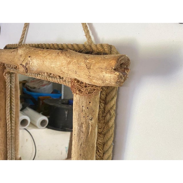 Driftwood and Rope Mirror in Grey Color, France, 1970s For Sale - Image 9 of 15