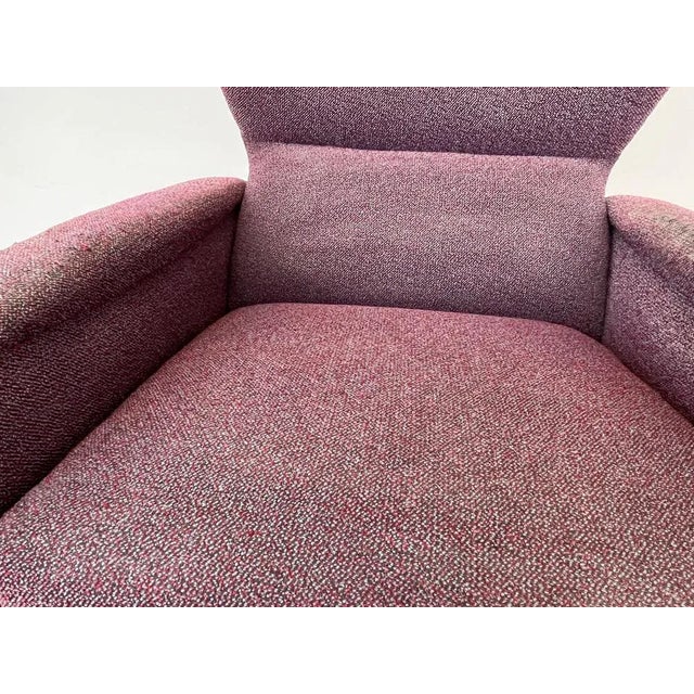Maroon Mid-Century Wing Chair Inspired by Marco Zanuso, 1970s For Sale - Image 8 of 9