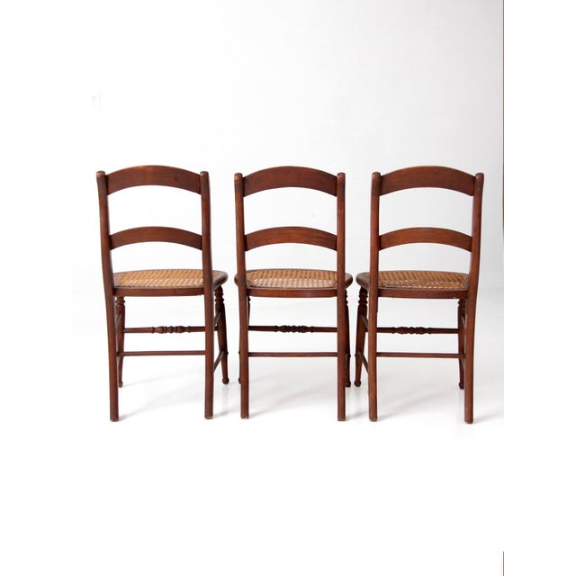 Antique Cane Seat Dining Chairs Set of 3 For Sale - Image 10 of 14