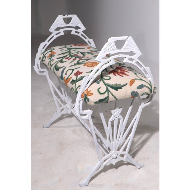 Art Deco Metal and Upholstered Vanity, Window Bench For Sale In New York - Image 6 of 9