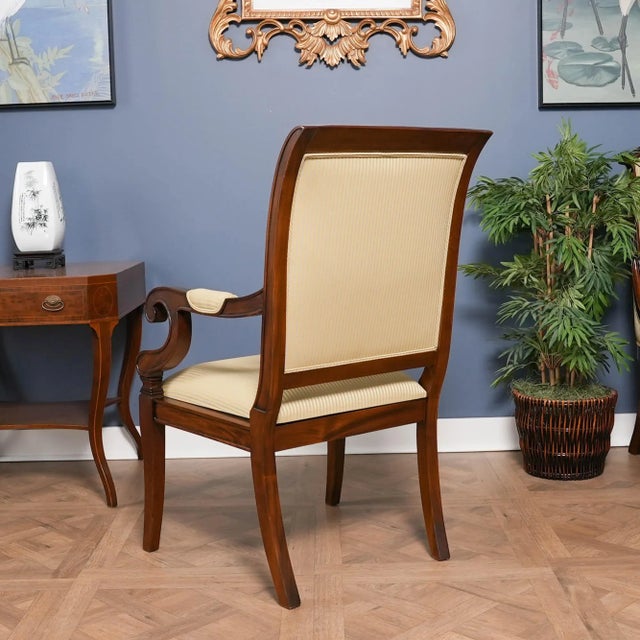 Regency Upholstered Dining Chairs - Set of 10 For Sale - Image 4 of 12