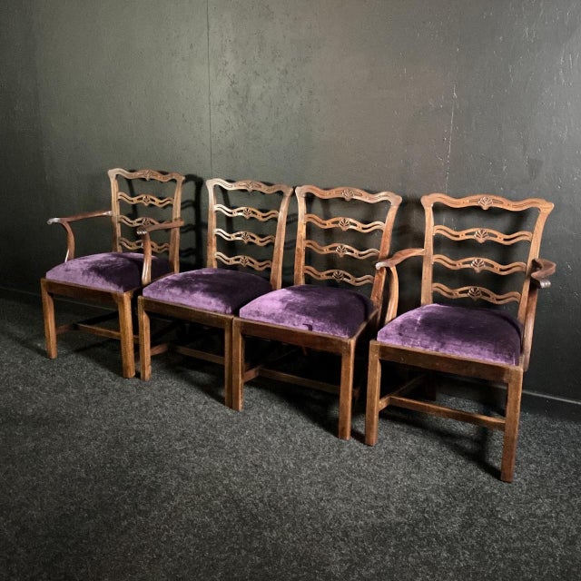 Brown Georgian Mahogany Ladderback Chairs, 1790, Set of 8 For Sale - Image 8 of 9