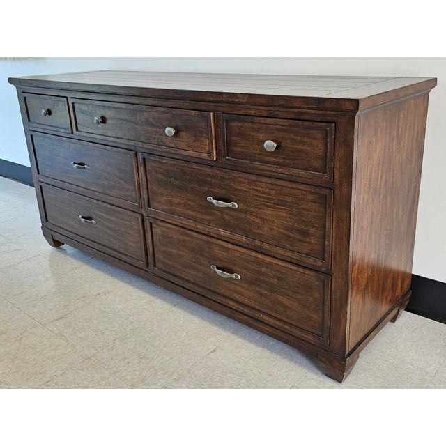 Chocolate Ethan Allen Reeves Collection Dresser Secretary For Sale - Image 8 of 12