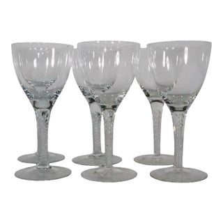 Set of Six Air Twist Stem Wine Glasses by Ariel Kosta Boda For Sale