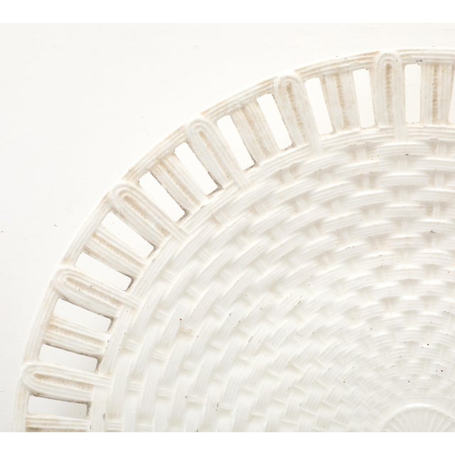 Antique Creamware Basketweave Plate For Sale - Image 4 of 9