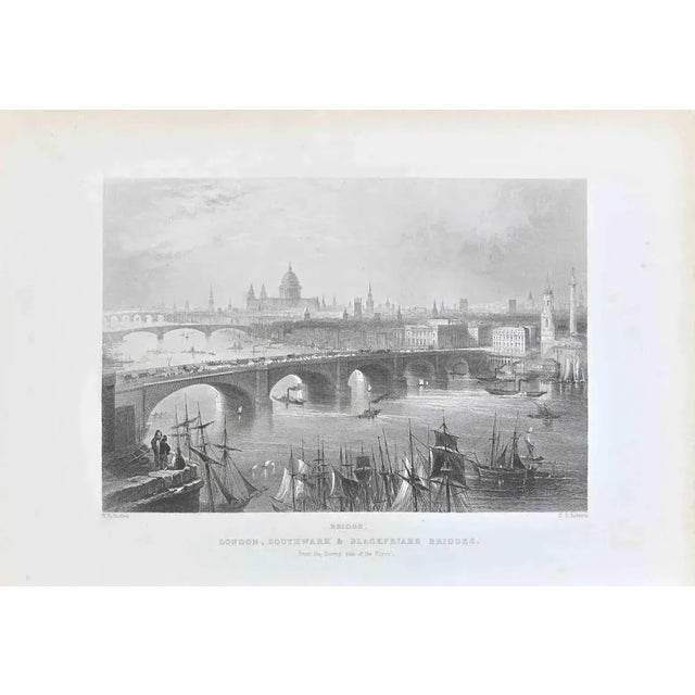 London is an etching realized in 1845 by W. H.Bartlett. Signed on the plate. Titled on the lower center. Good conditions...