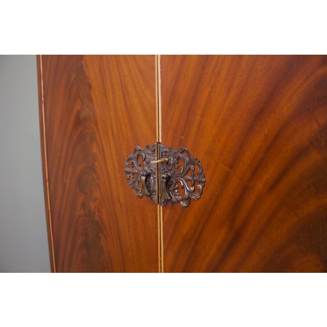 Vintage Queen Ann Style Wardrobe, 1950s For Sale - Image 9 of 12