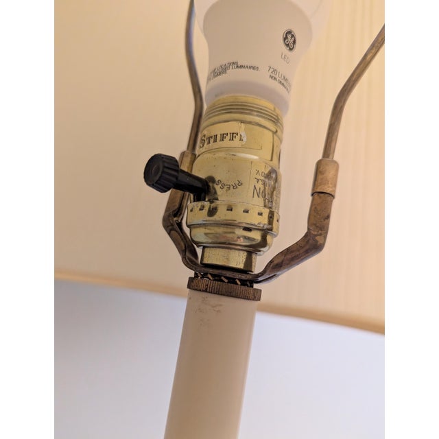 Vintage Mid-Century Modern Stiffel Brass Floor Lamp With Integrated Glass Table For Sale - Image 10 of 11