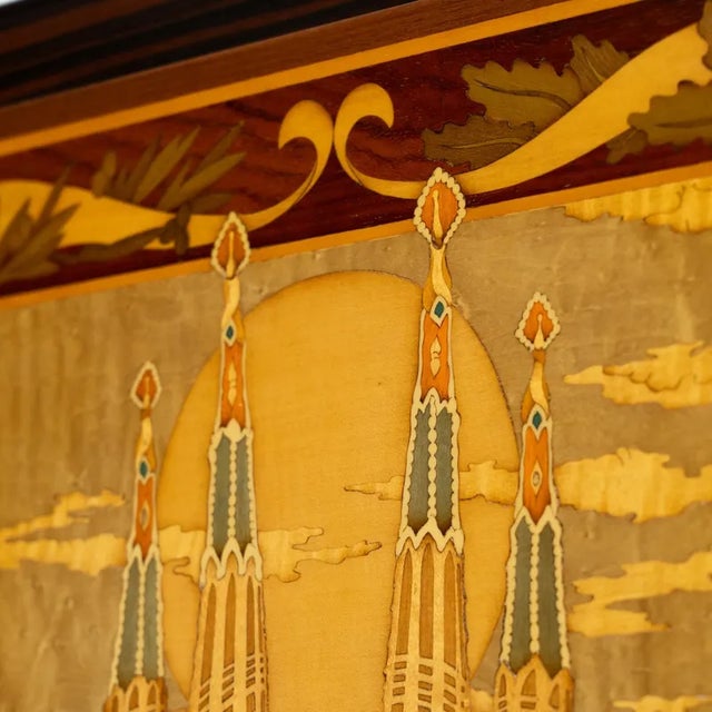 1980s J. Ordoñez, Gaudí's Sagrada Familia, 1980s, Marquetry Wood Artwork For Sale - Image 5 of 11
