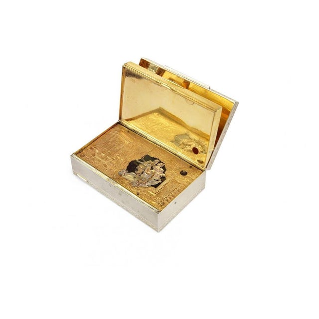 Vintage Italian Silver Musical Box, 1930s For Sale - Image 9 of 14