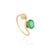 VR Jewels 14k Yellow Gold 1.41ct Natural Oval Emerald & Diamond Wavy Toi Et Moi Ring Size 4 For Sale - Image 4 of 18