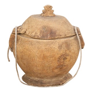 Antique Hand-Carved Wooden Bowl For Sale