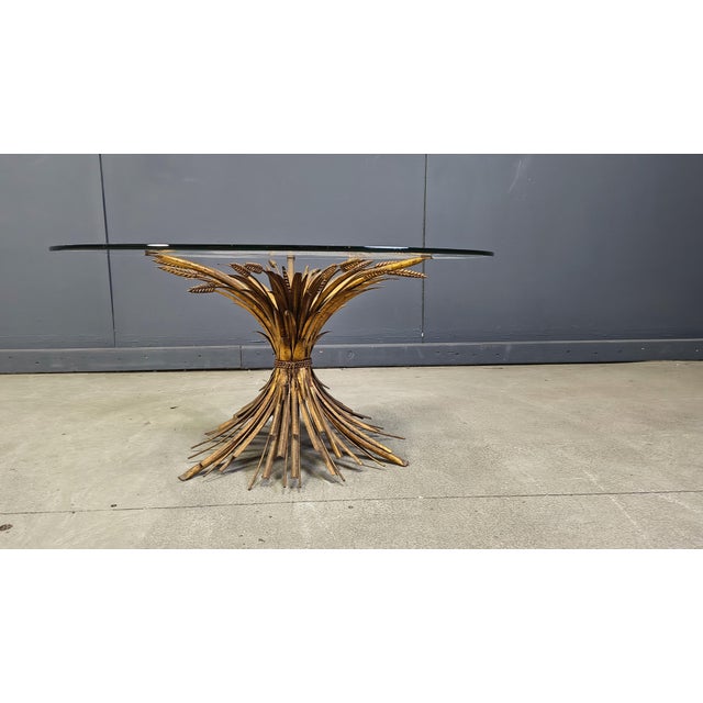 Vintage Gilt Metal Sheaf of Wheat Coffee Table in the style of Coco Chanel, 1960s For Sale - Image 11 of 11