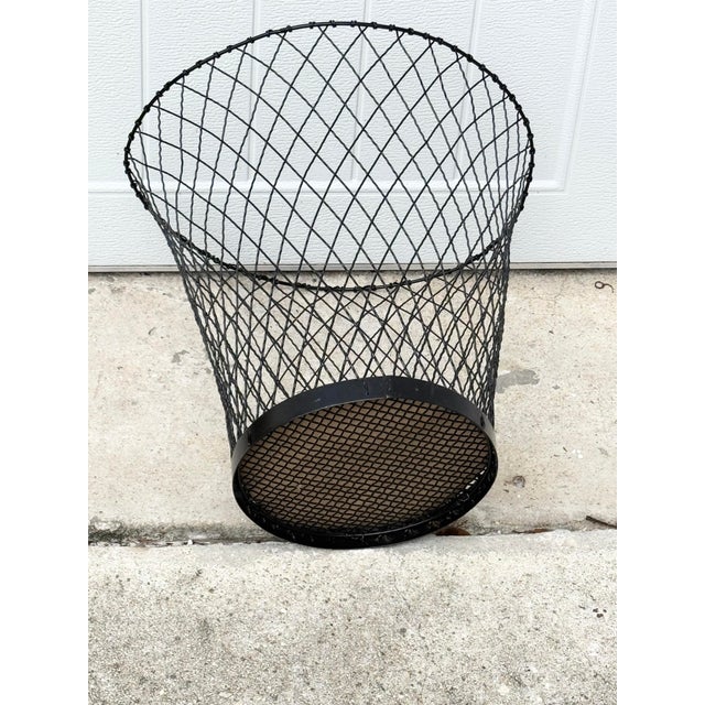 Late 20th Century Vintage Wire Trash Can For Sale - Image 5 of 5