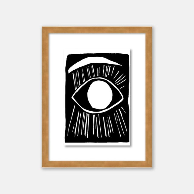 Contemporary Eyeball 2 by Kate Roebuck in Gold Framed Paper, XS Art Print For Sale - Image 3 of 3