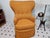 Textile Mid Century Modern Wingback Orange Chenille Chair For Sale - Image 7 of 9
