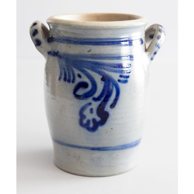 Antique Westerwald German Salt Glazed Stoneware Crock For Sale - Image 9 of 9