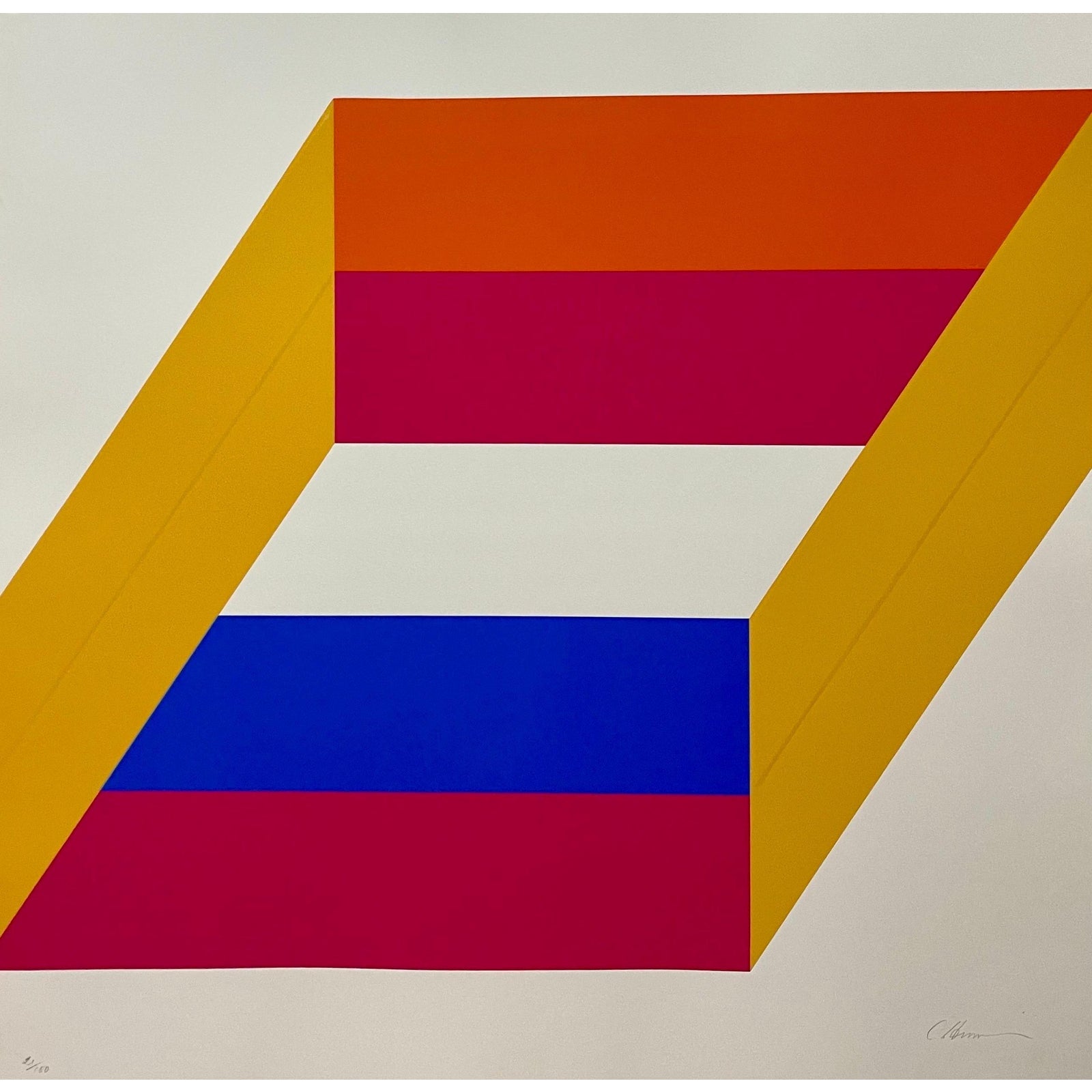 Charles Hinman, 1969-71 Abstract Minimalist Color Silkscreen Print ...