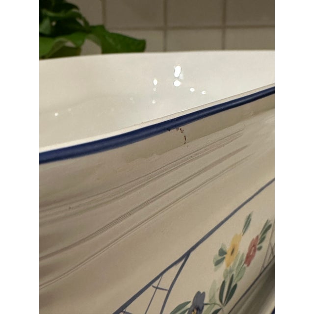 French Country 1990s Herend Village Pottery Planter – Lattice Hill Pattern For Sale - Image 3 of 7