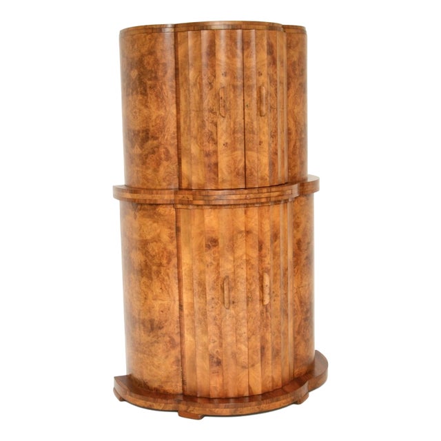 Art Deco Burr Walnut Cocktail Cabinet from Epstein, 1930s For Sale