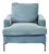 Eq3 Eve Modern Lounge Chair in Soft Blue Fabric For Sale