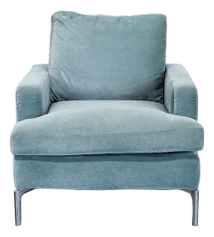 Eq3 Eve Modern Lounge Chair in Soft Blue Fabric