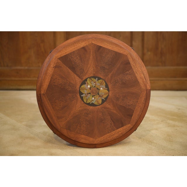 Wooden and Marquetry Side Table attributed to Maurice Dufrêne, 1930s For Sale - Image 4 of 11