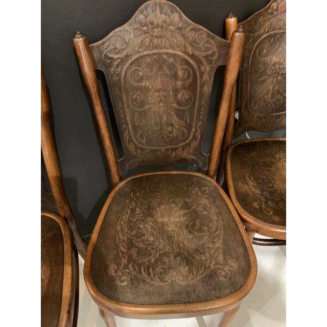 Brown Late 18th Century Jakob & Josef Kohn Bentwood Chairs- Set of 4 For Sale - Image 8 of 12