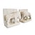 Pair of vintage hand chiseled white solid marble sitting lion bookends or doorstops. Each slightly unique in natural...