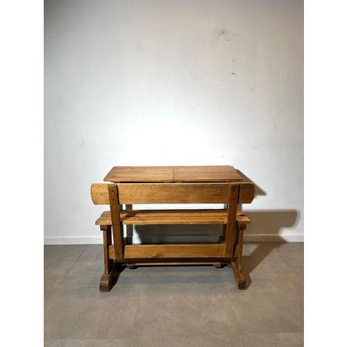 Vintage School Desk with Bench For Sale - Image 4 of 5