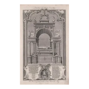 1780s Mary Queen of Scots Monument Engraving