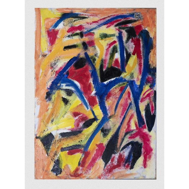 Giorgio Lo Fermo, Abstract Colors, Original Oil on Canvas, 1983 For Sale - Image 4 of 4