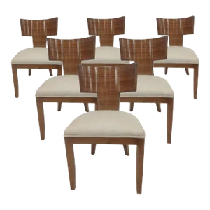 Klismos Style Modern Dining Chairs With Light Zembrano Finish - Set of 6