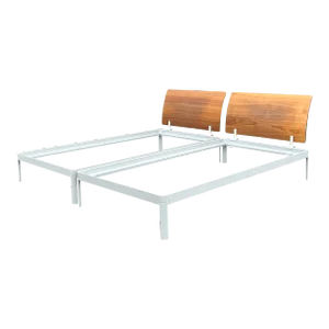 Late 20th Century Vintage Contemporary Wood Flared Twin Beds - a Pair