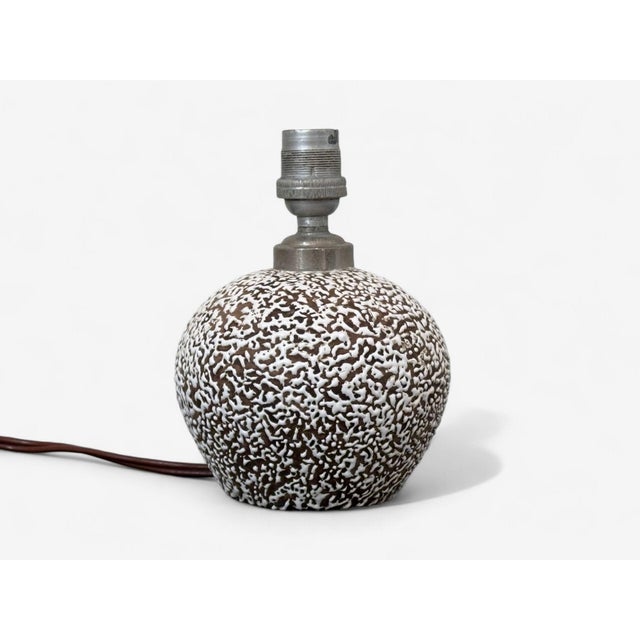 Jean Besnard, French Art Deco, Brown Ceramic, Table Lamp, France, 1960s A small brown and white ceramic partially glazed...
