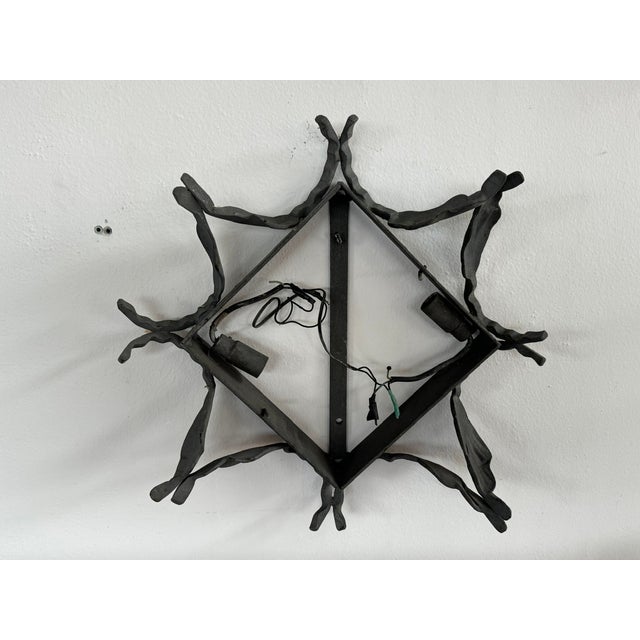 Vintage Wall Lamp with Iron Base and Glass Lampshade in the style of Mazzega, 1970s For Sale - Image 11 of 12