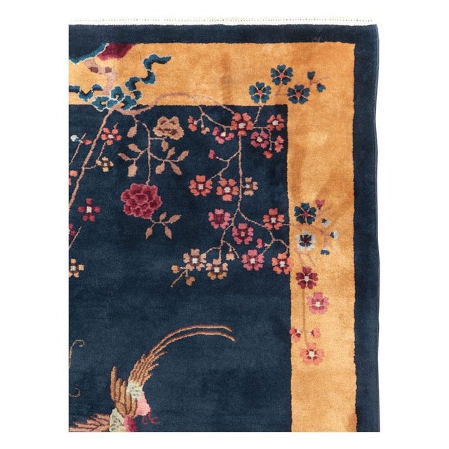 A vintage Chinese Art Deco accent rug handmade during the mid-20th century. Measures: 4' 0" x 6' 8".