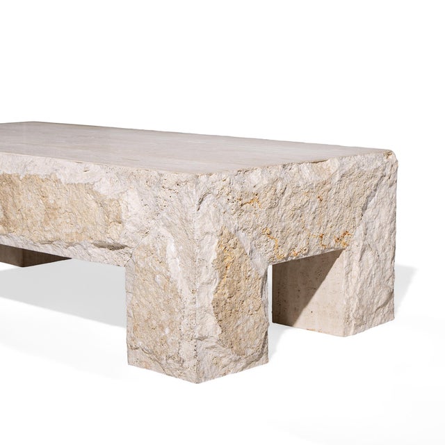 Mid 20th Century Stone International Mid Century Travertine Coffee Table For Sale - Image 5 of 6