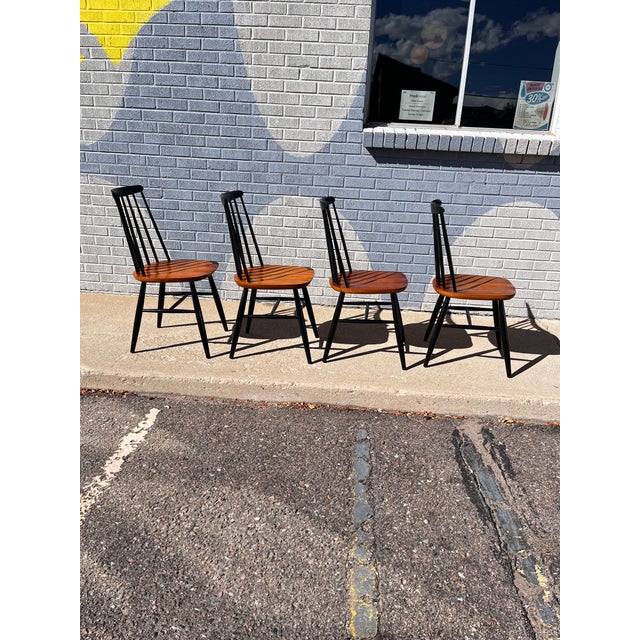 Mid 20th Century Set of 4 Fanett Dining Chairs in the Style of Ilmari Tapiovaara, Circa 1960 For Sale - Image 5 of 13