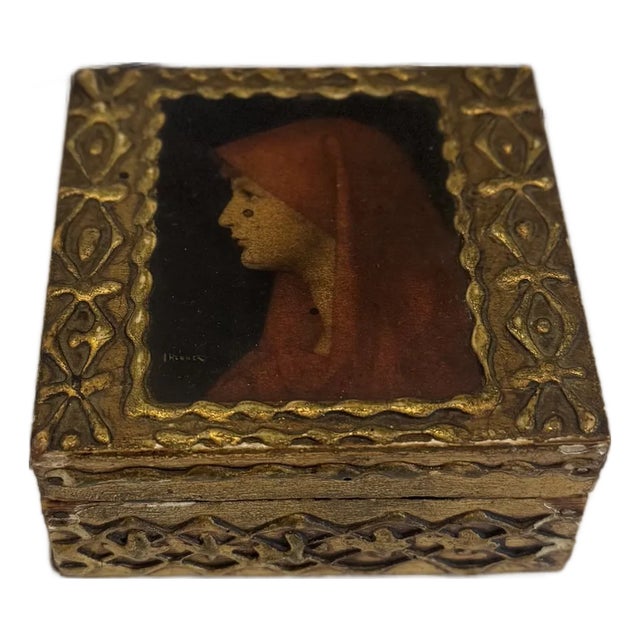 Mid 20th Century Vintage Florentine Italian Trinket Box For Sale