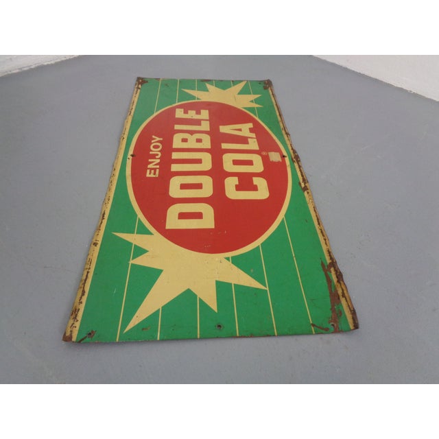 Tin Enjoy Double Cola Sign, USA, 1960s For Sale - Image 15 of 18