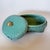 Vintage Lacquered Teal Woven Box With Brass Koi Fish Finial Knob For Sale - Image 10 of 10