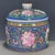 Chinese Chinese Blue Ground Famille Rose Porcelain Covered Jar With Bird & Floral Motif For Sale - Image 3 of 9