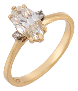 Vintage Gia 1.14 Carat Diamond 14k Yellow Gold Engagement Ring, Size 6.5