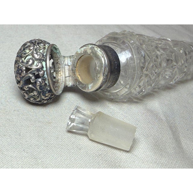 Antique 19th Century Unger Brothers Sterling Silver Cut Crystal Perfume Bottle For Sale - Image 12 of 12