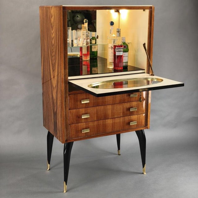 Mid-Century Italian Bar Cabinet, 1950s For Sale - Image 3 of 12