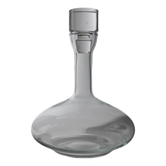 Vintage Italian Glass Decanter with Stopper, 1980s For Sale